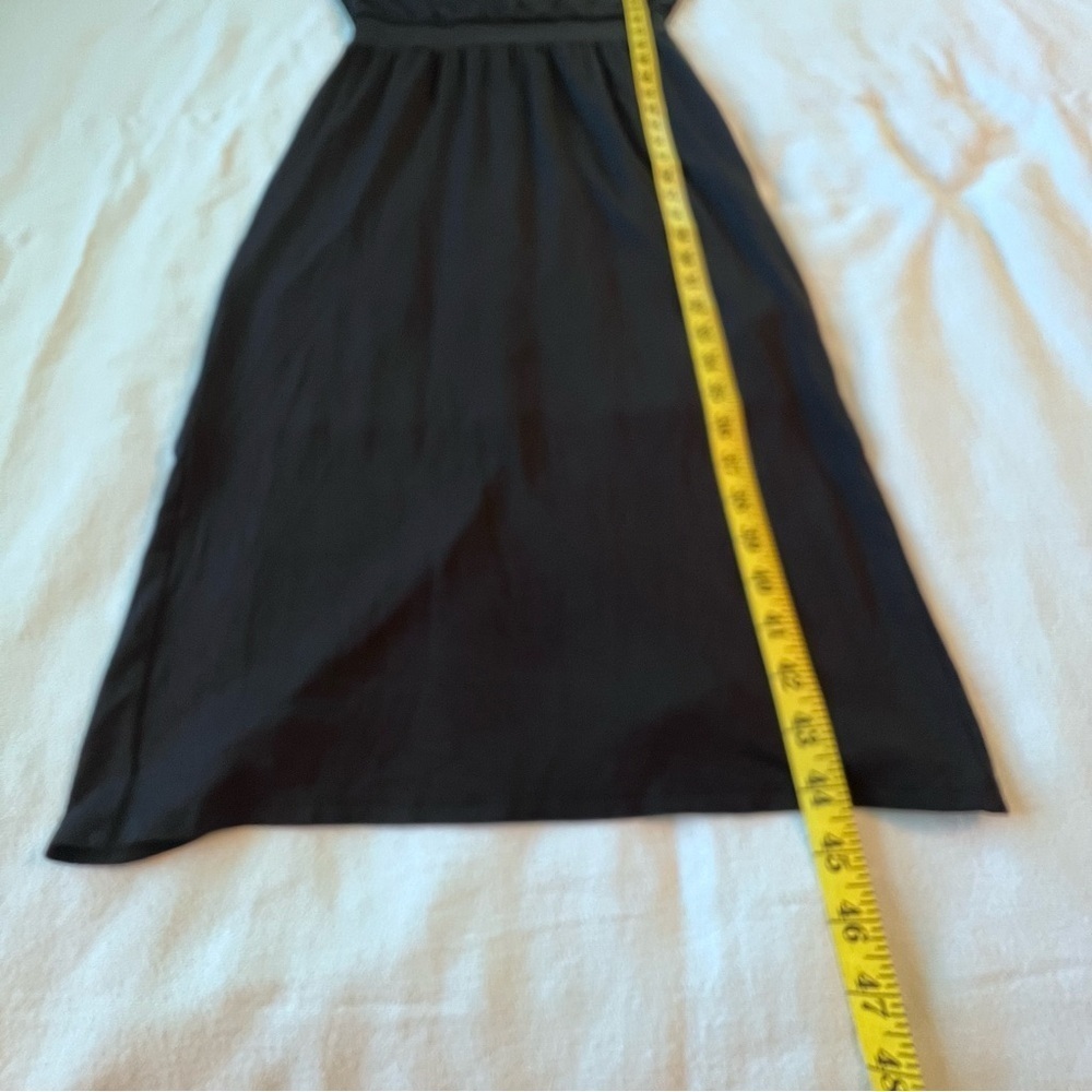 Athleta Santorini Cinch Blouson Round Neck Dress Black Midi Women’s Size XS - Picture 7 of 8